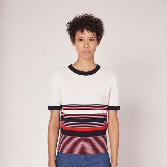 RAG & BONE Krista Knit Striped Tee - Picture 1 of 10